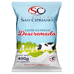 [090101011] LECHE EN POLVO DESCREMADA SAN CIPRIANO (24X400GR)